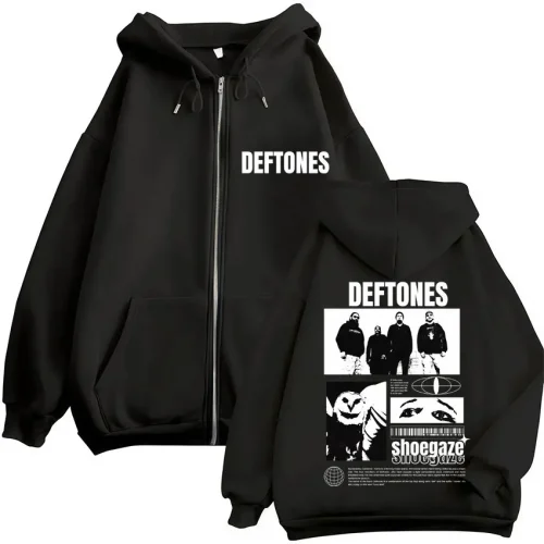 Rock Band Deftones Music Album Tour 2025 Zip Up Hoodie Hip Hop Retro Fashion Sportwear Autumn Fleece Oversized Coats Streetwear