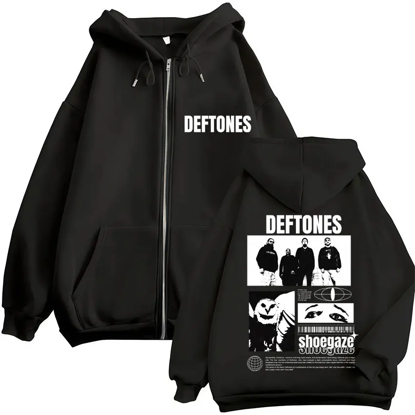 Rock Band Deftones Music Album Tour 2025 Zip Up Hoodie Hip Hop Retro Fashion Sportwear Autumn Fleece Oversized Coats Streetwear