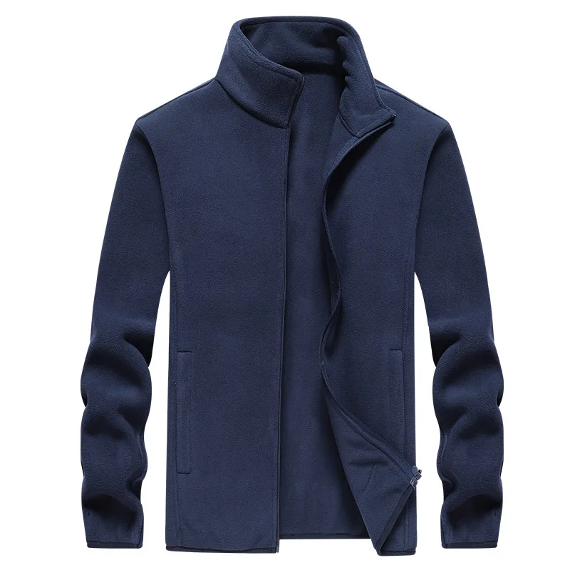 Winter fleece hiking jacket windbreaker for men Sportswear Wool lining thickened warm men's coat plus size overcoat - Image 4