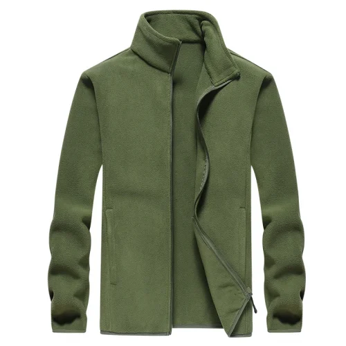 Winter fleece hiking jacket windbreaker for men Sportswear Wool lining thickened warm men's coat plus size overcoat