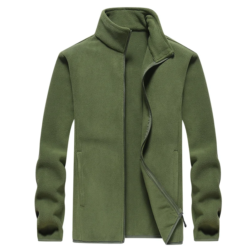 Winter fleece hiking jacket windbreaker for men Sportswear Wool lining thickened warm men's coat plus size overcoat