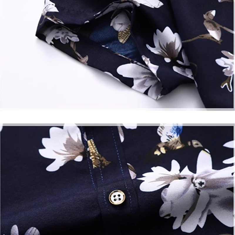 Summer men's shirts, printed short-sleeved plus size youth casual short-sleeved flower shirt, M-7XL code - Image 6