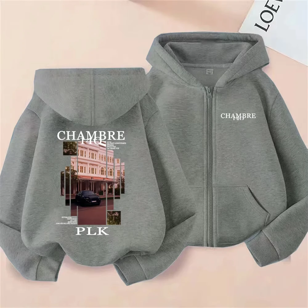 Rapper PLK Chambre 140 Album Graphic Zipper Hoodie Men Women Hip Hop Fashion Pop Music Zip Up Jacket Coat Male Oversized Hoodies - Image 2