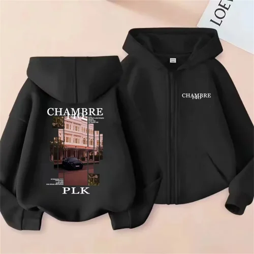 Rapper PLK Chambre 140 Album Graphic Zipper Hoodie Men Women Hip Hop Fashion Pop Music Zip Up Jacket Coat Male Oversized Hoodies