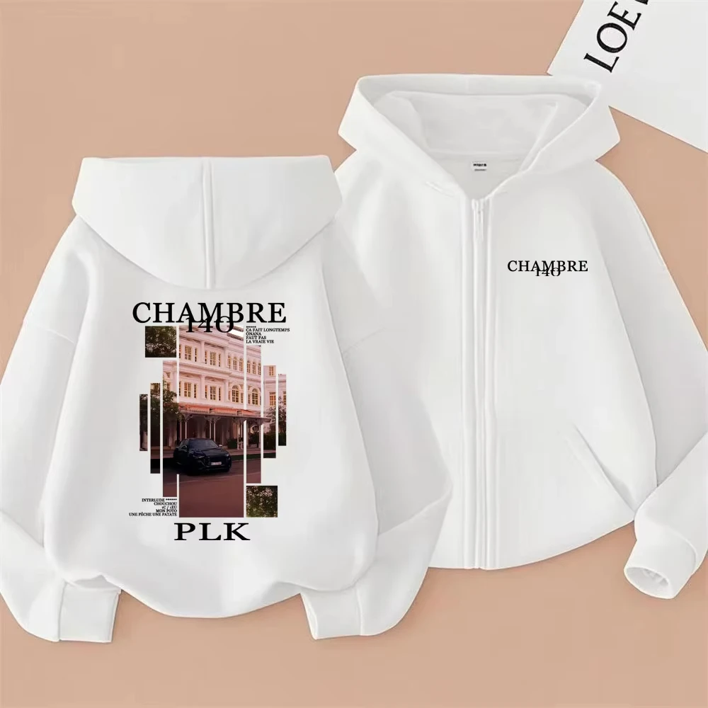 Rapper PLK Chambre 140 Album Graphic Zipper Hoodie Men Women Hip Hop Fashion Pop Music Zip Up Jacket Coat Male Oversized Hoodies - Image 4