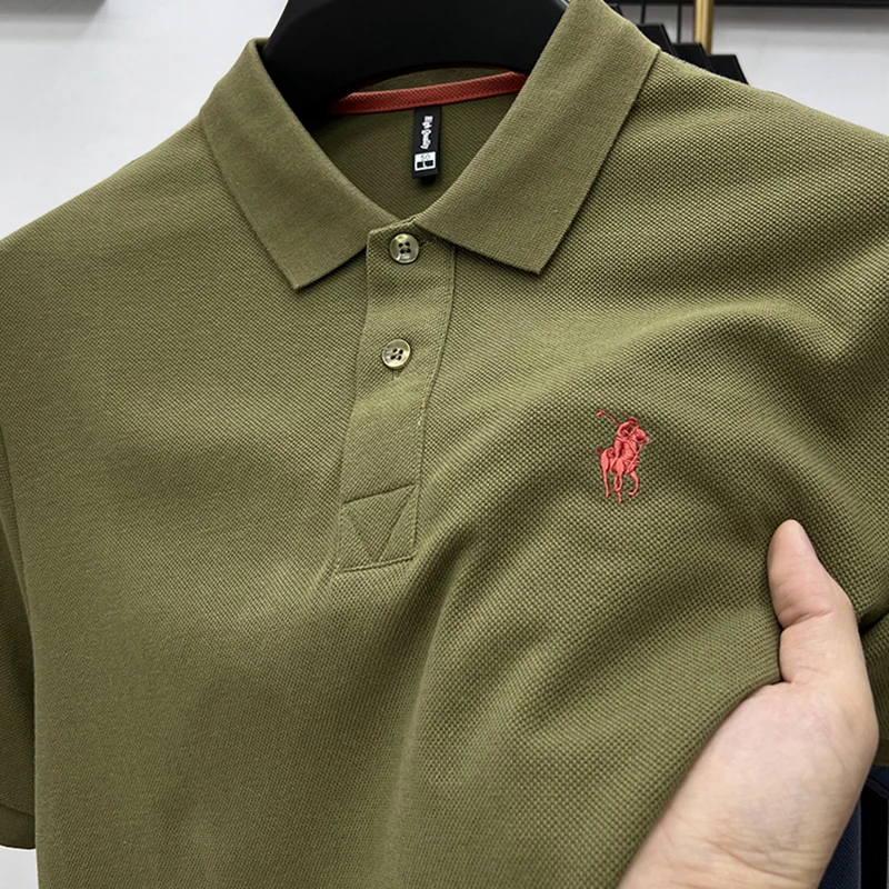 100%cotton Brand Men's Summer Short-Sleeved Polo Shirt Lapel Embroidery Exquisite T-Shirt Leisure Ventilate Fashion Men Clothing - Image 5