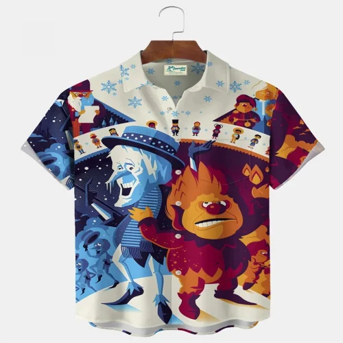 2026 Men's Trendy Anime Printed Shirt, Men's and Women's Short sleeved Shirt, Fashionable and Comfortable, Casual