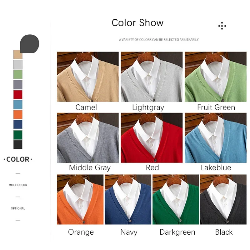 BROWON Brand Mens Sweater Cardigan Business Casual Classic V-neck Solid Color Cardigan Men Sweater Korean Fashion Mens Clothes - Image 4