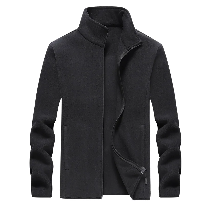 Winter fleece hiking jacket windbreaker for men Sportswear Wool lining thickened warm men's coat plus size overcoat - Image 3
