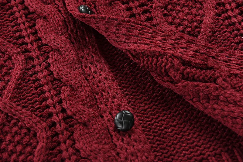 Thickened Cable Knit Men’s Cardigan, Solid Color Mans Knitwear with Stand-Collar, Autumn Causal Sweater for Man and Woman - Image 5