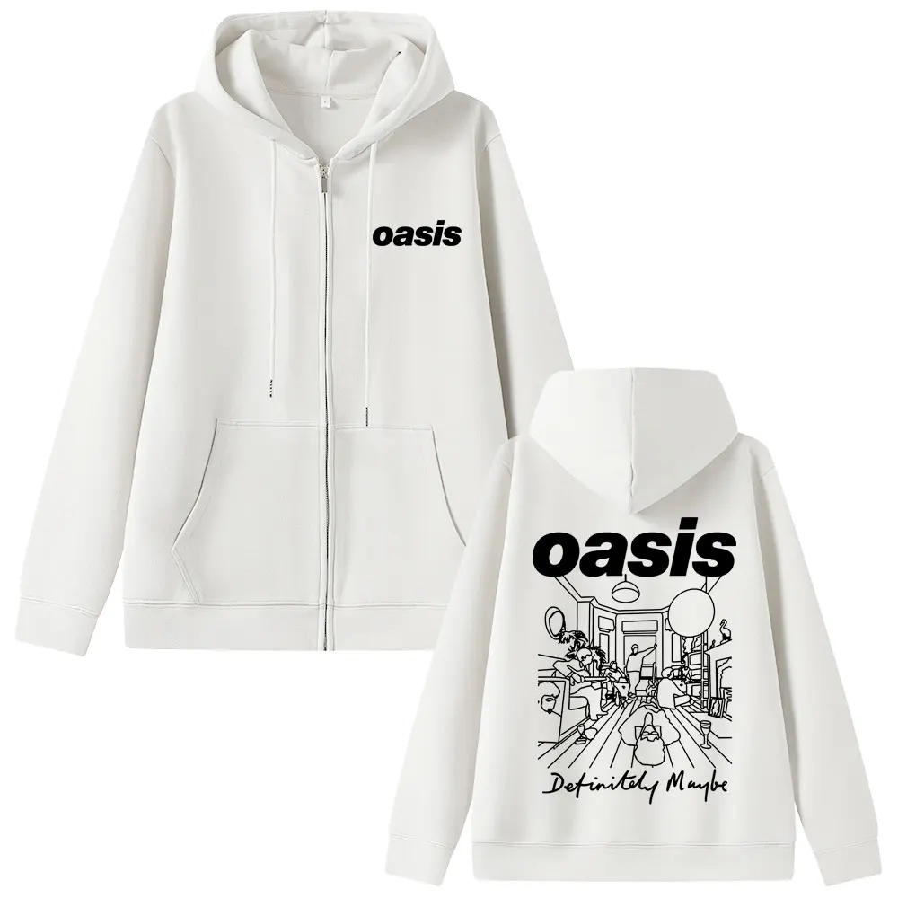 Rock Band O-Oasis Definitely Maybe Album Graphic Zipper Hoodie Men Women Gothic Casual Zip Up Hoodies Male Fashion Jacket Coat - Image 4