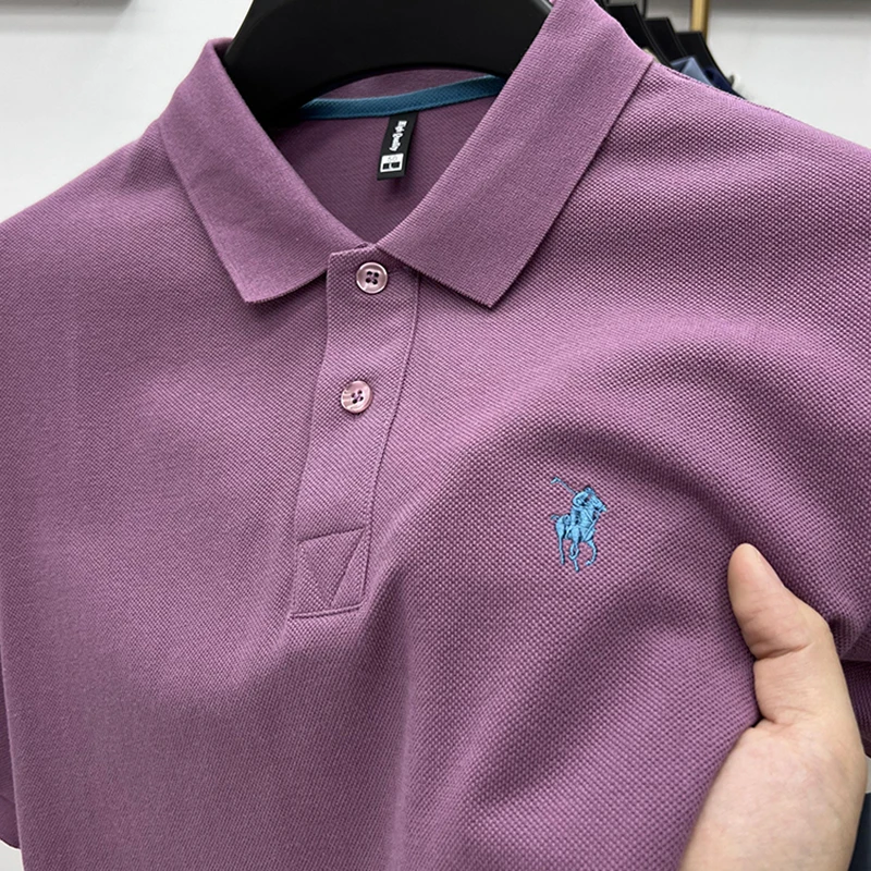 100%cotton Brand Men's Summer Short-Sleeved Polo Shirt Lapel Embroidery Exquisite T-Shirt Leisure Ventilate Fashion Men Clothing - Image 4